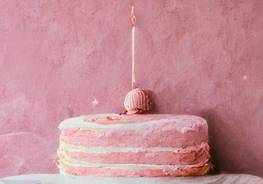 Nachhaltiger Kindergeburtstag: rosa Torte